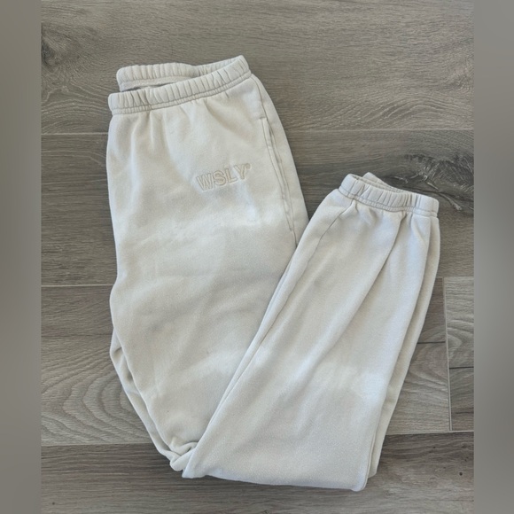 WSLY cream/white sweatpants - Picture 1 of 3